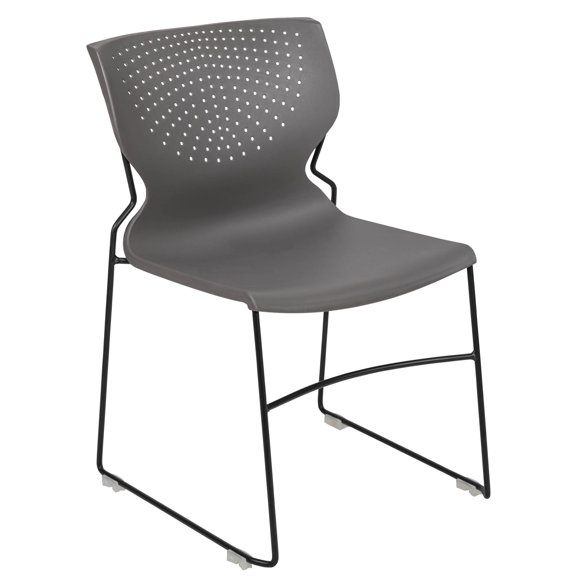 Flash Furniture, Gray Full Back Stack Chair with Black Frame, Included (qty.) 1 Model# RUT438GY